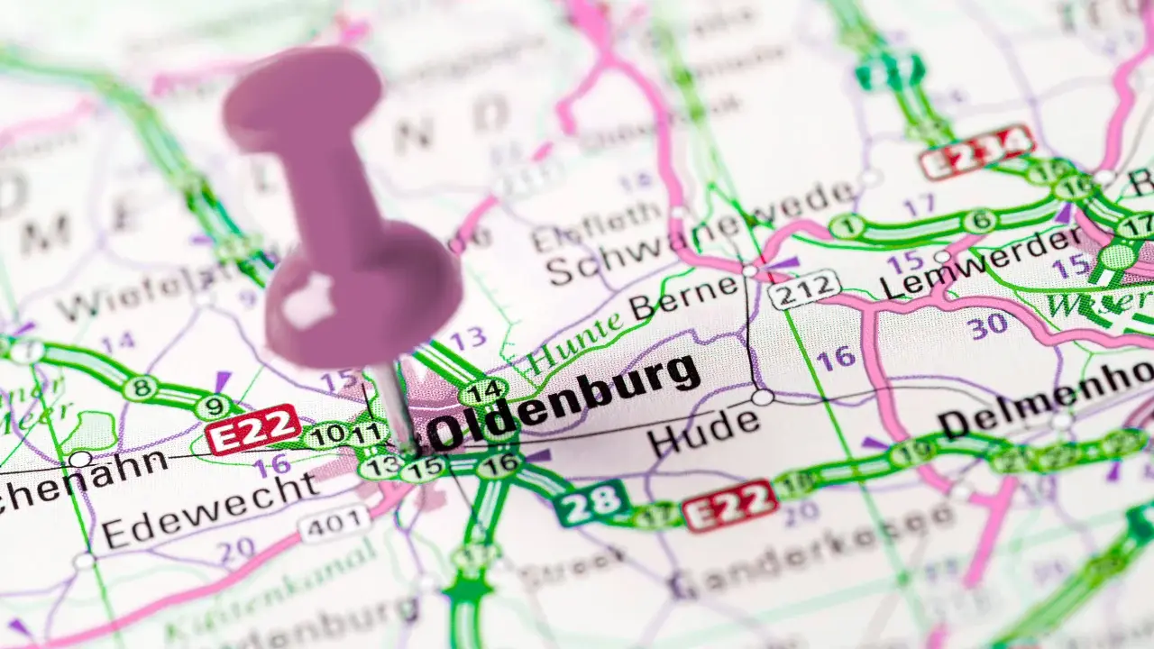 Karte von Oldenburg mit Markierung