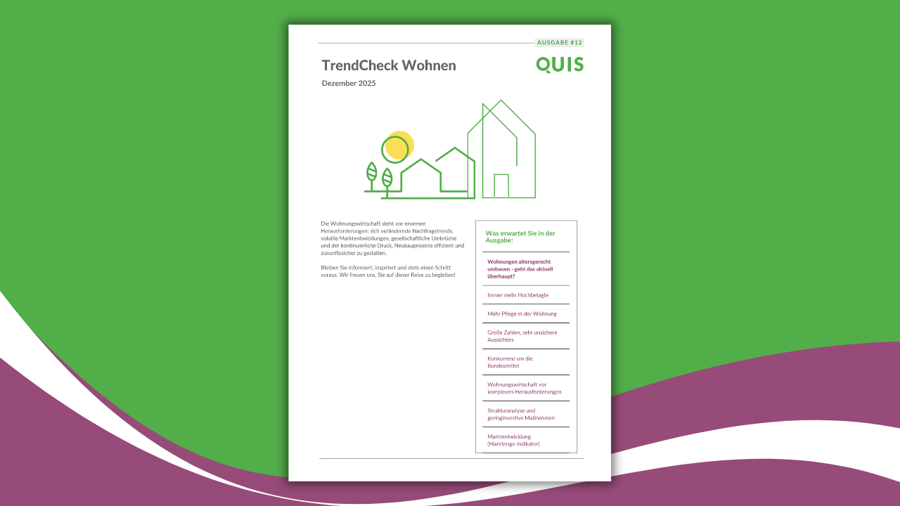 Titelbild des TrendCheck Wohnen Dezember 2025 zur Entwicklung und Transformation des Wohnungsbestands.