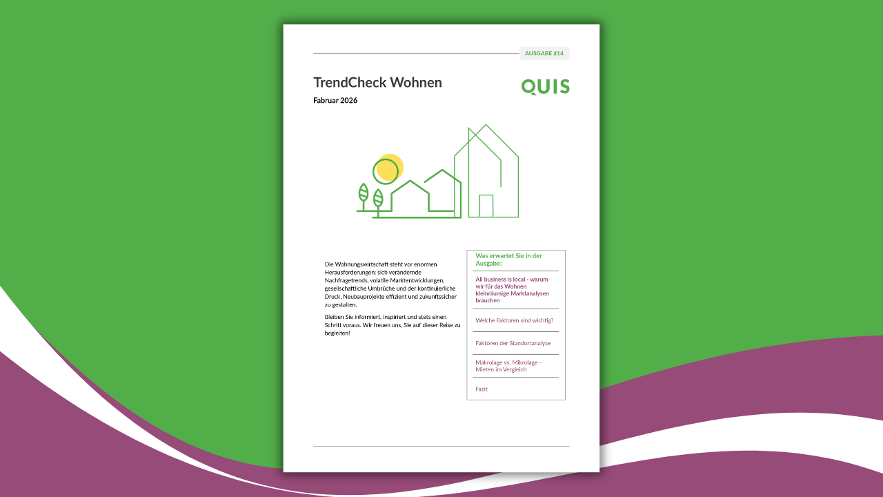 Titelbild des QUIS TrendCheck Wohnen Februar 2026 mit Cover